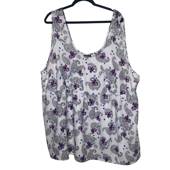 Torrid Sleeveless Blouse Womens Size 5 US 5X Floral Lightweight Flowy - Picture 1 of 9